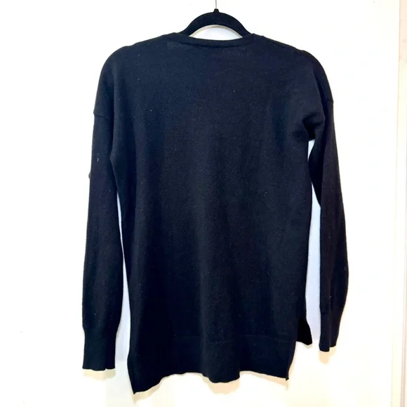 AQUA Cashmere Black Crewneck Sweater – 100% Cashmere – Size M - Picture 4 of 6